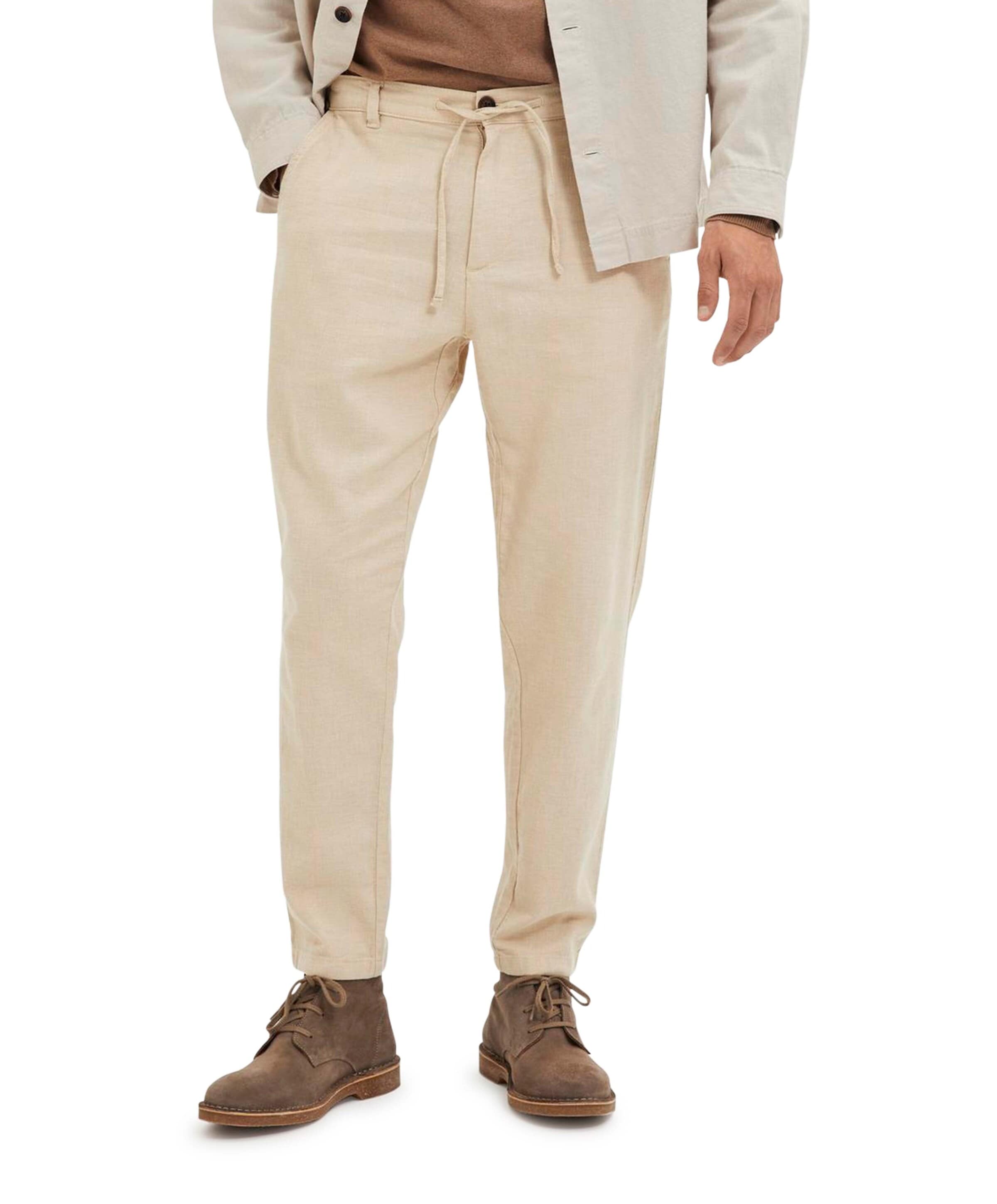 SLH172-SLIMTAPE BRODY LINEN PANT NO heren broek beige