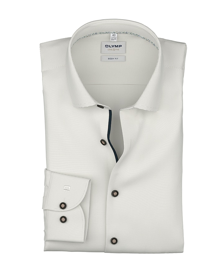 Heren overhemd extra lange mouw beige