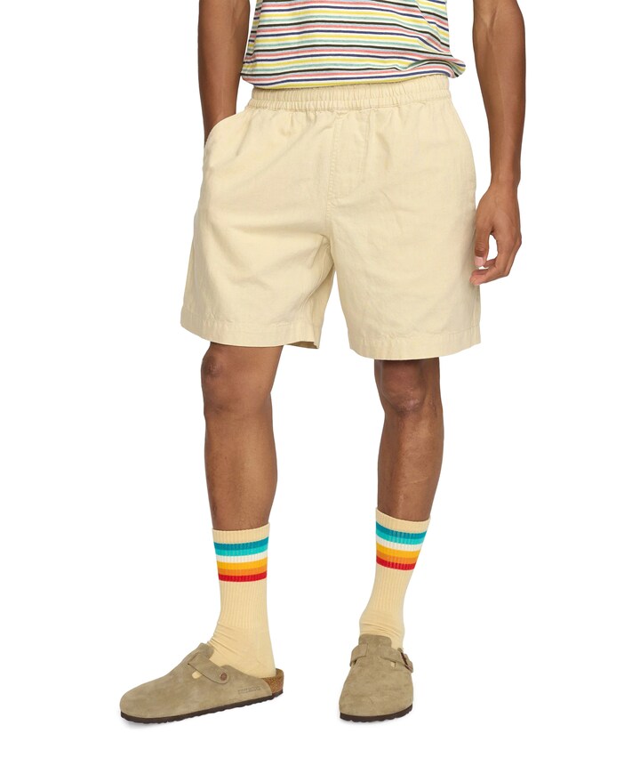 Linen shorts heren korte broek ecru