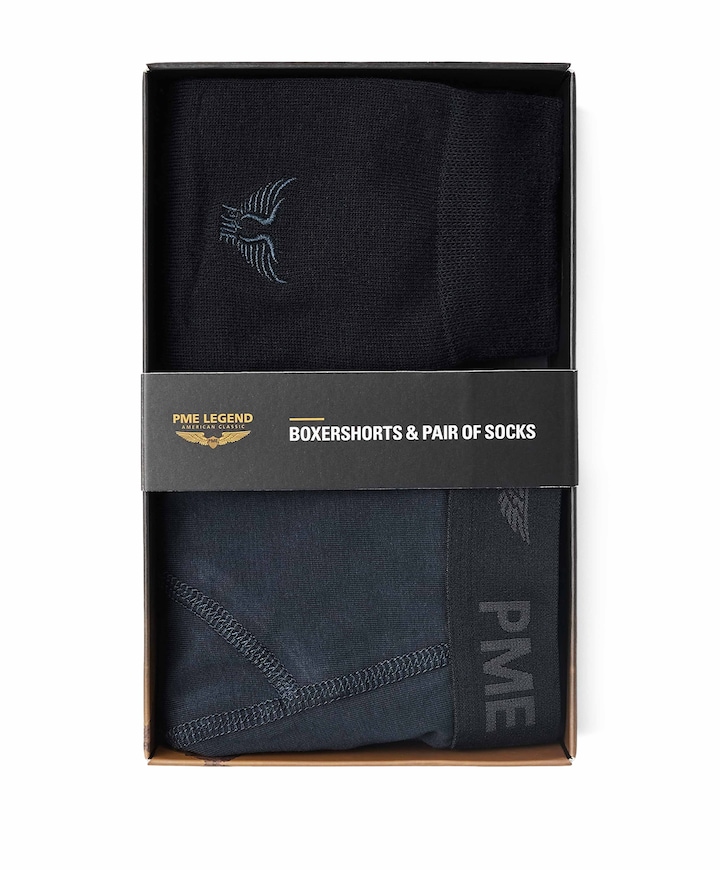 Heren giftset boxershorts & pair of socks blauw