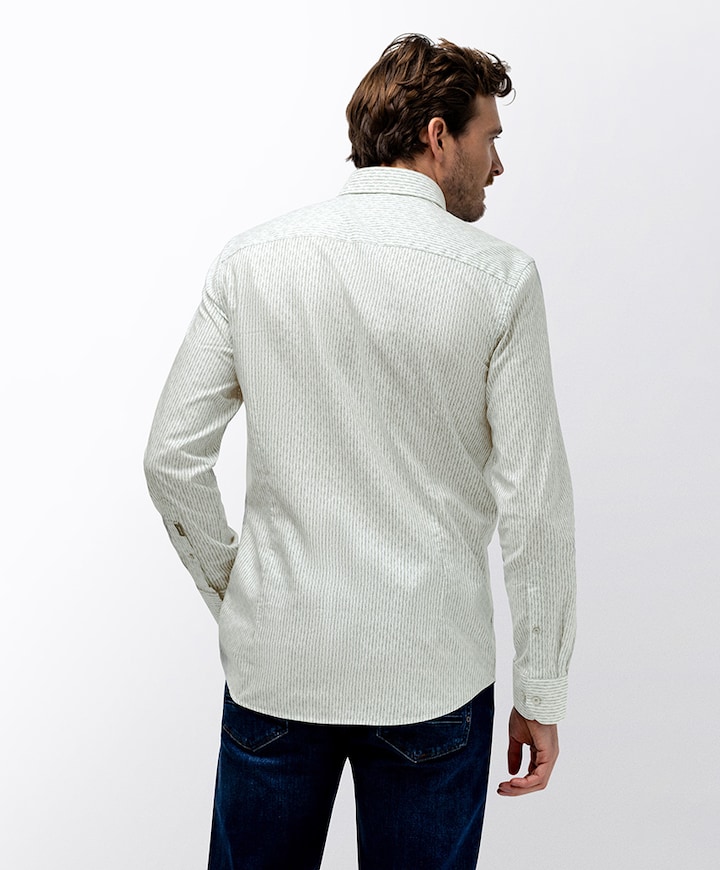 Heren overhemd lange mouw groen