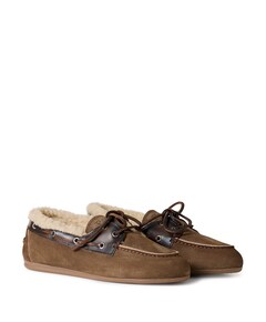 dames mocassins bruin