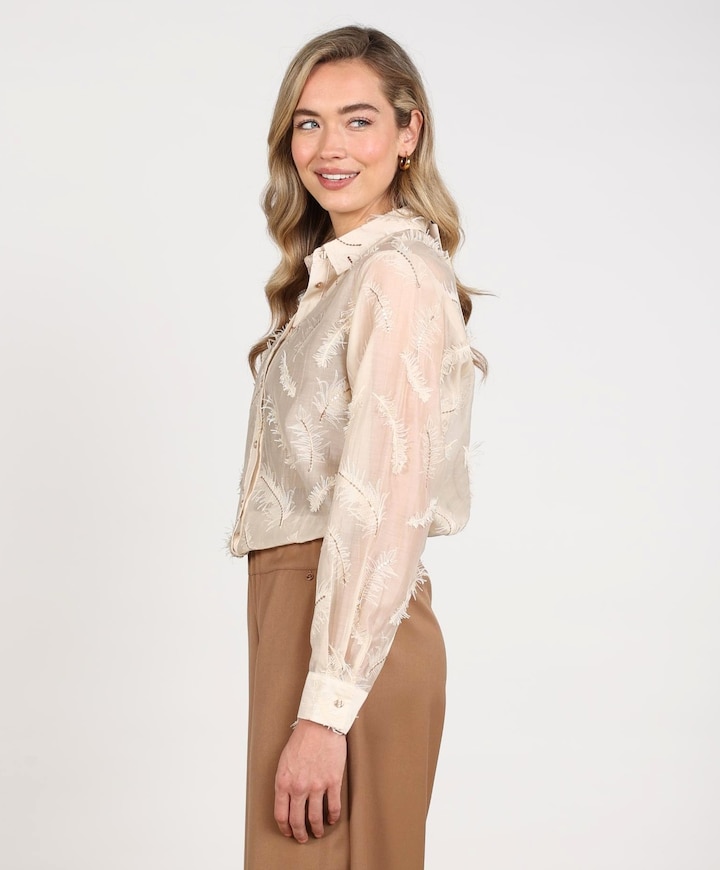 Dames blouse beige