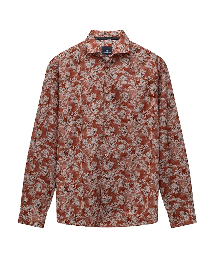 Heren overhemd lange mouw roze