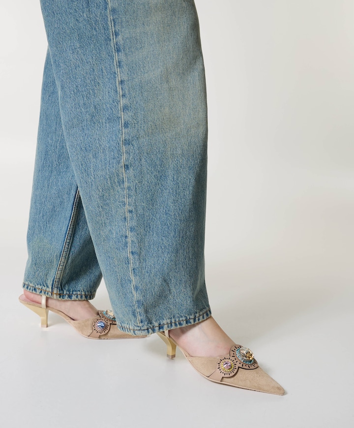 dames slingbacks beige