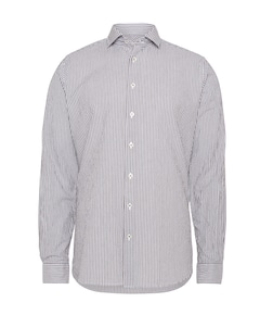 Heren overhemd lange mouw bruin