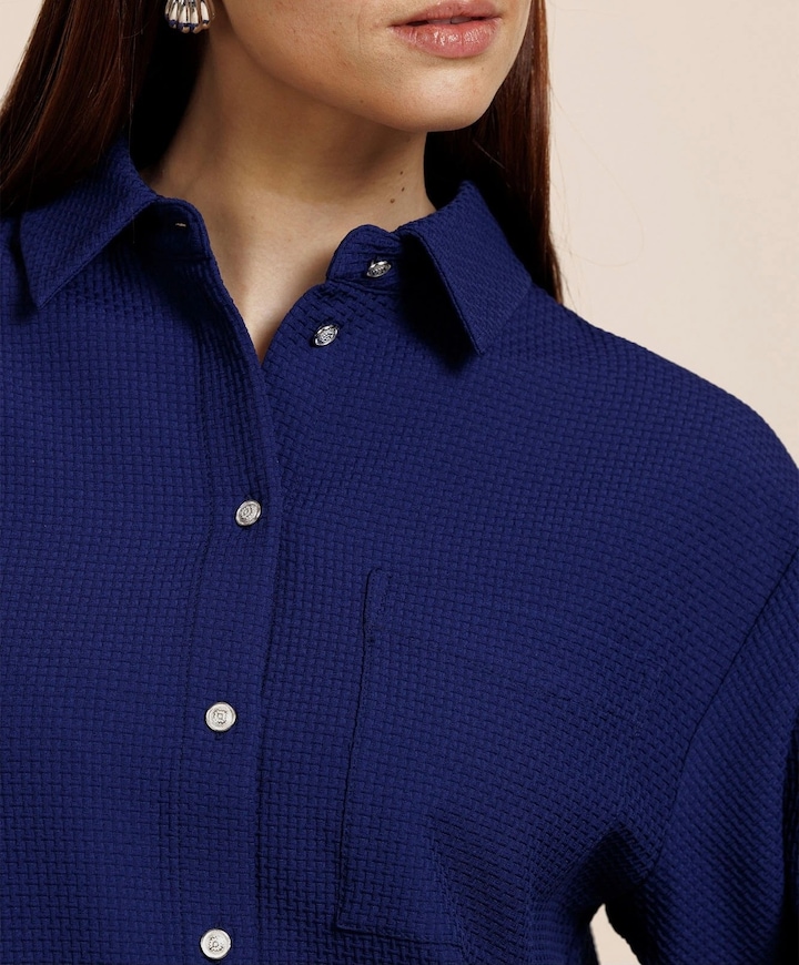 Dames blouse blauw