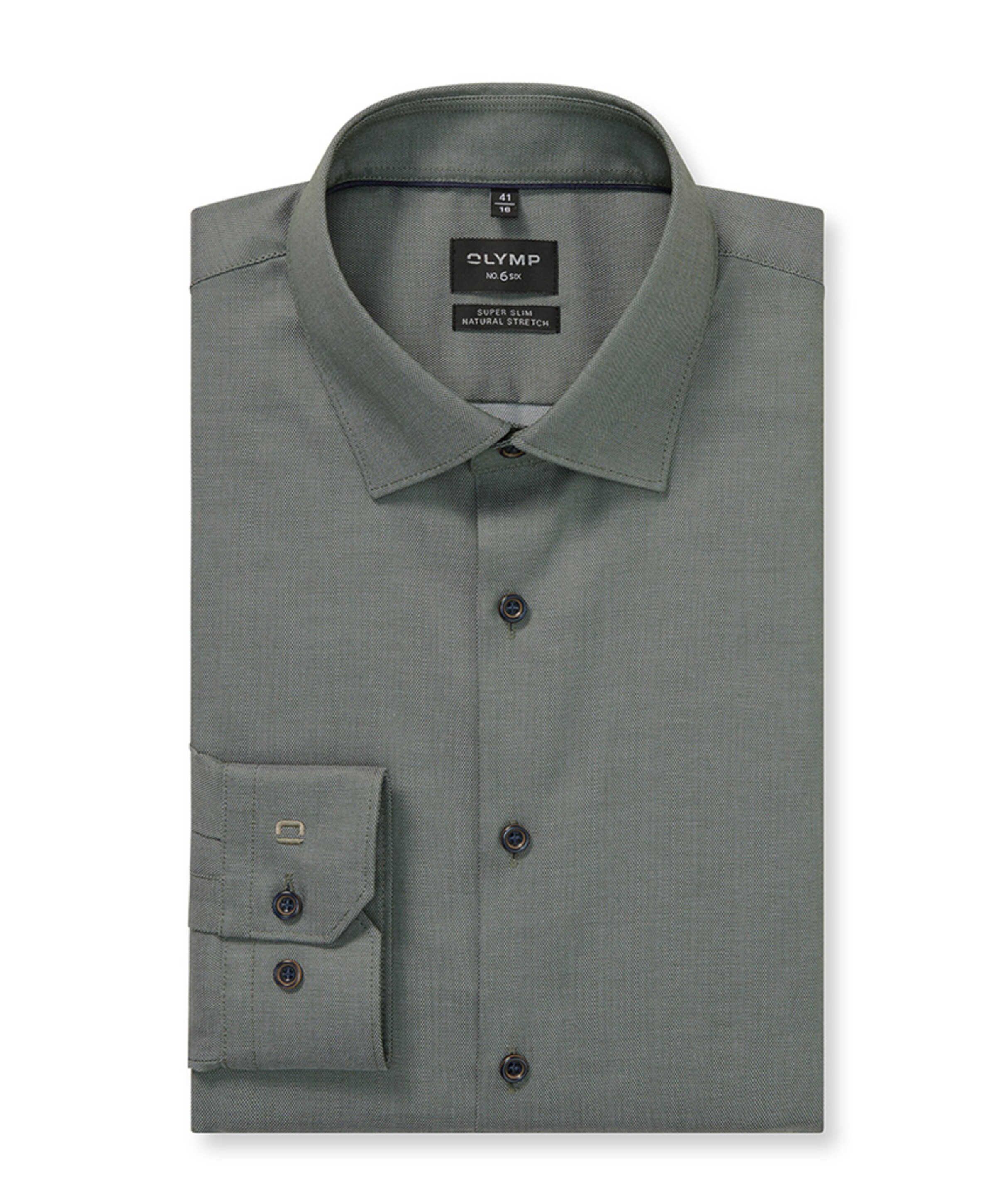 Heren overhemd lange mouw groen