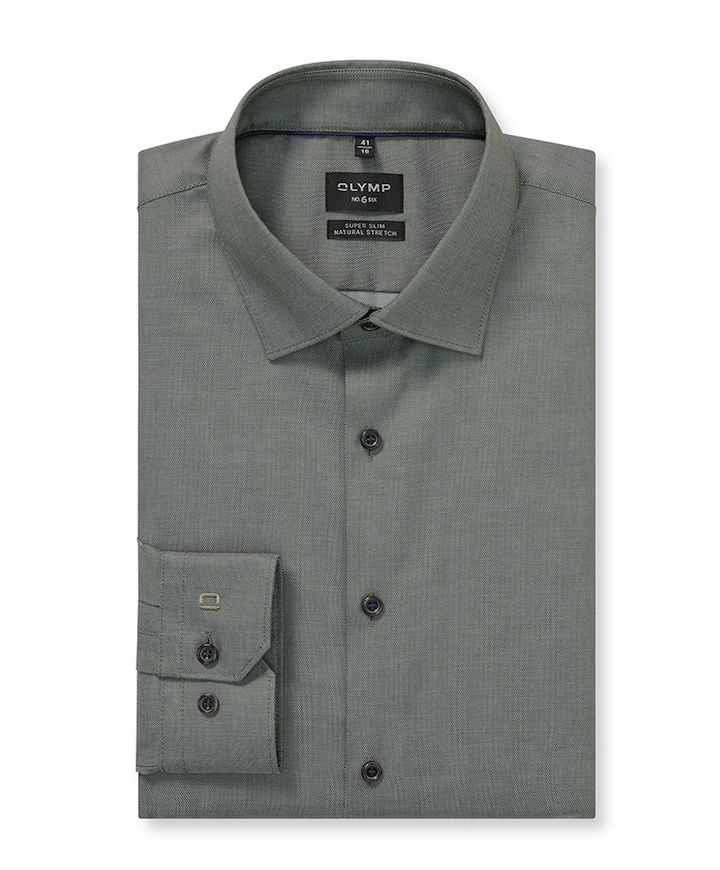 Heren overhemd lange mouw groen