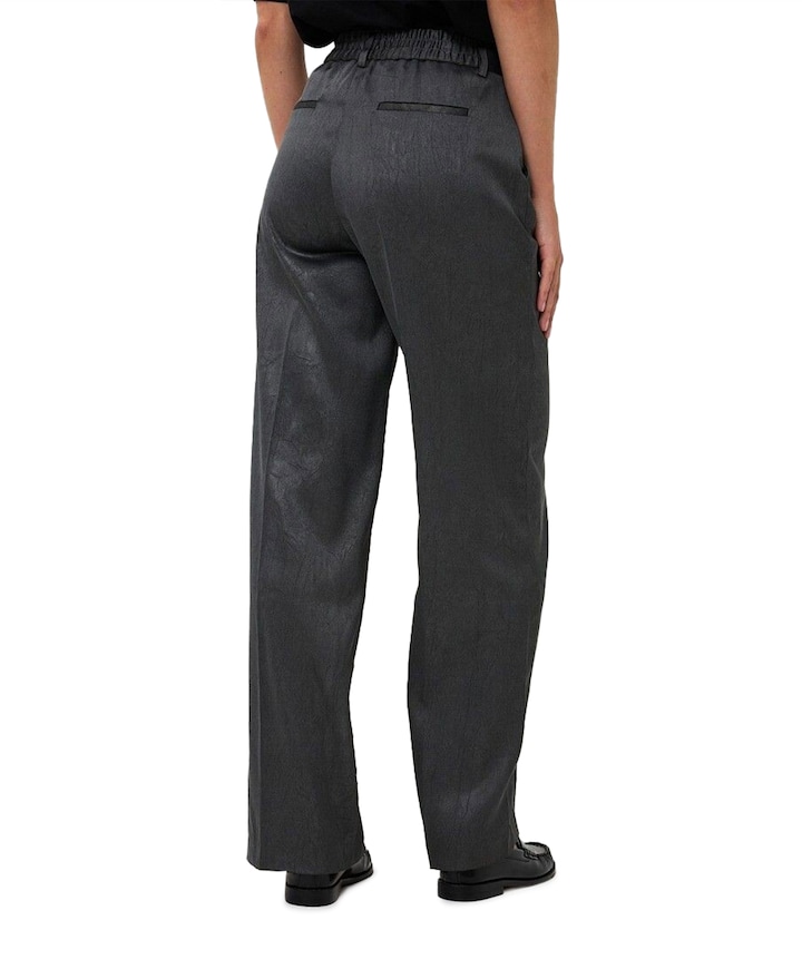 Shimmer crinkle broek grijs