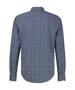 Heren overhemd lange mouw blauw