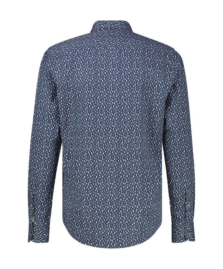 Heren overhemd lange mouw blauw