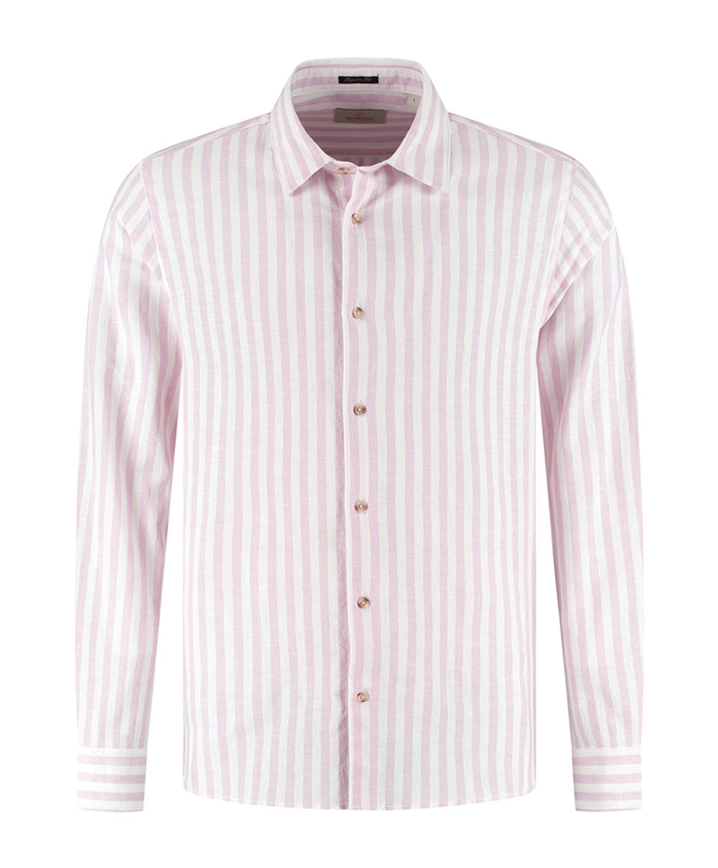 Heren overhemd lange mouw paars