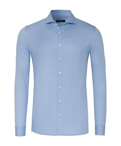 Heren overhemd lange mouw blauw