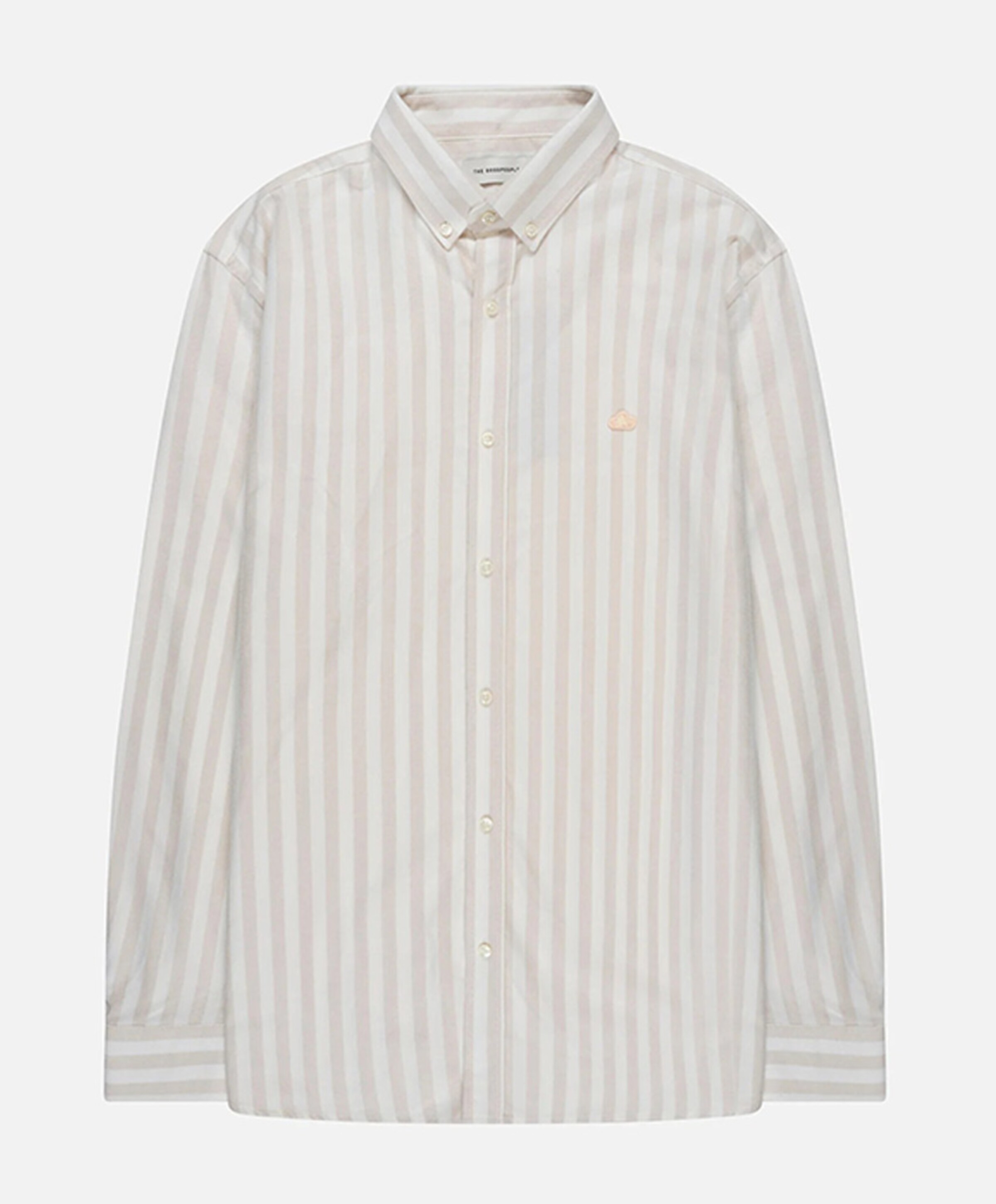 Heren overhemd lange mouw beige