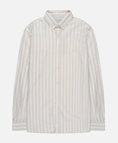 Heren overhemd lange mouw beige