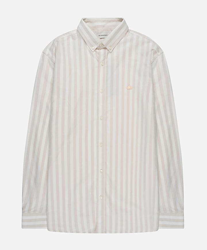 Heren overhemd lange mouw beige