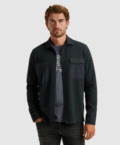 Heren overhemd lange mouw blauw