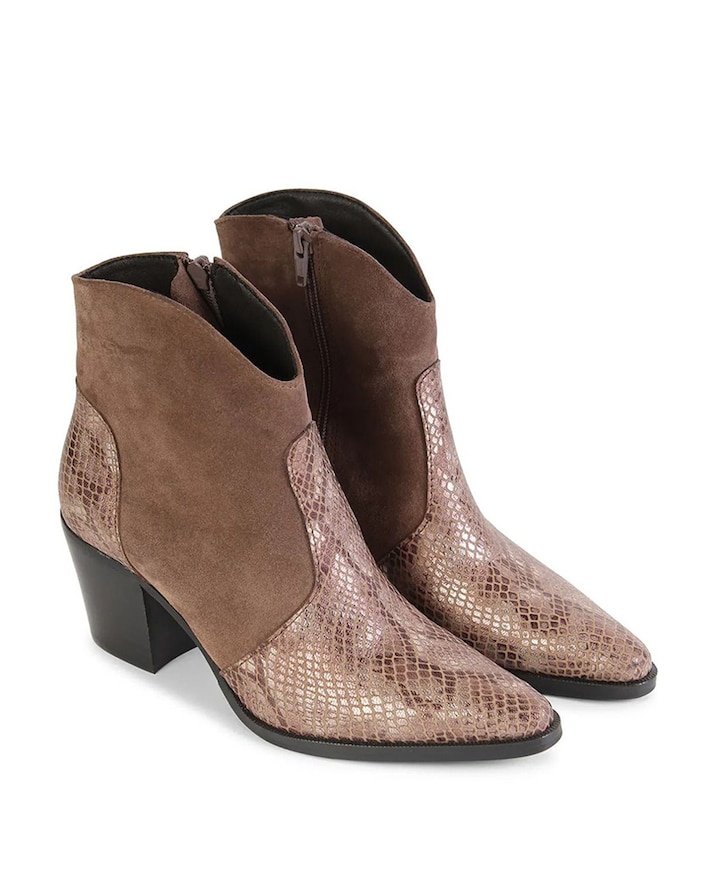 dames enkellaarzen beige