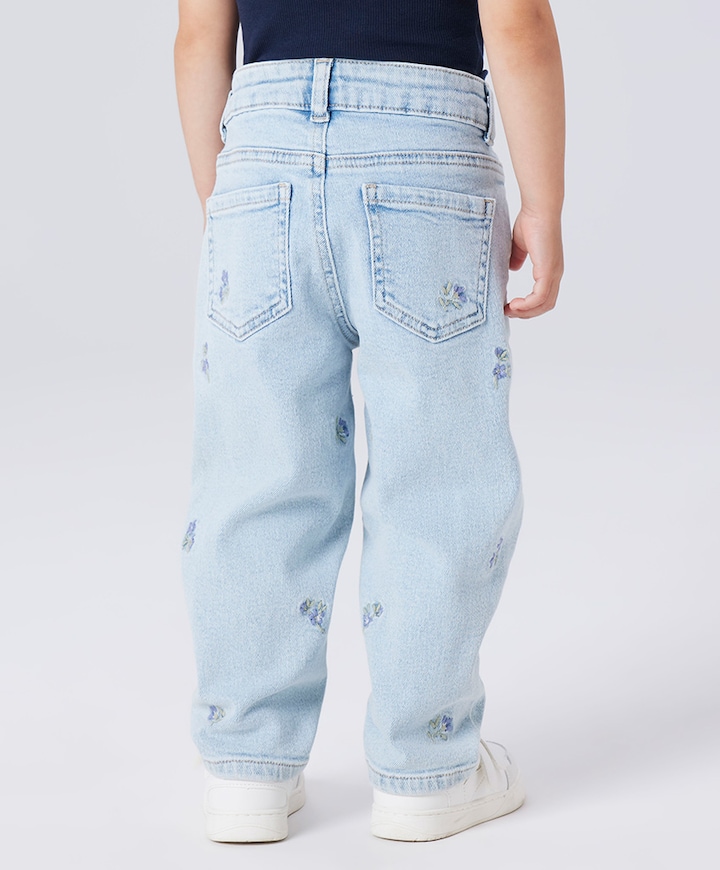 NMFBELLA MOM EMB JEANS 1224-FR NOOS meisjes jeans blauw