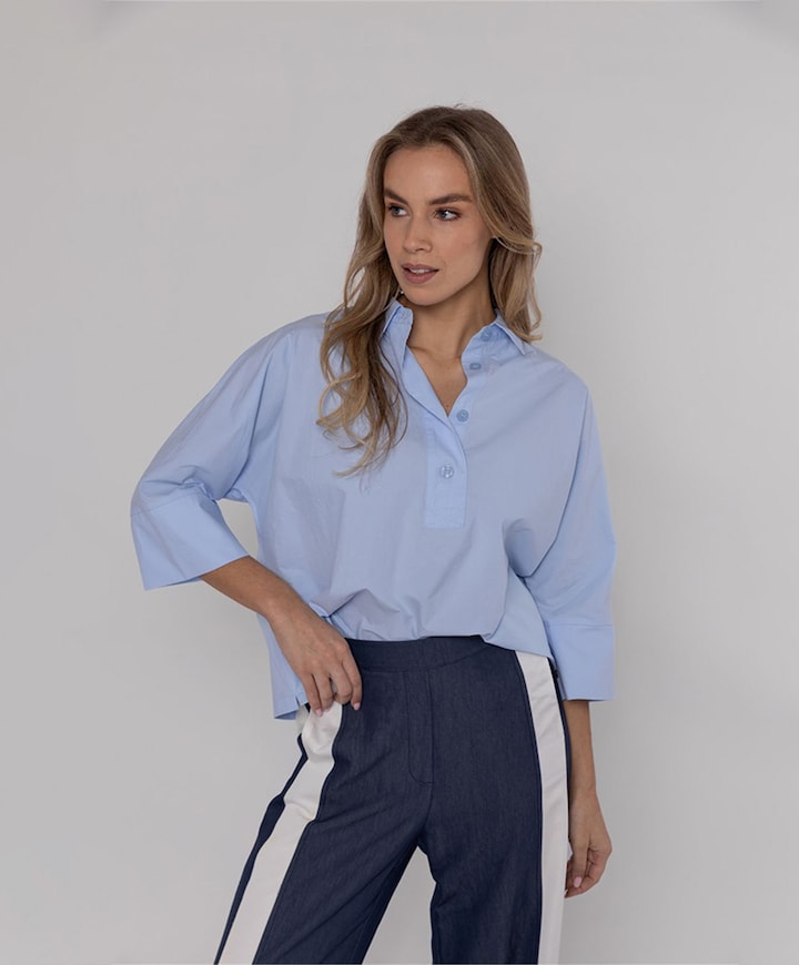 Dames blouse blauw