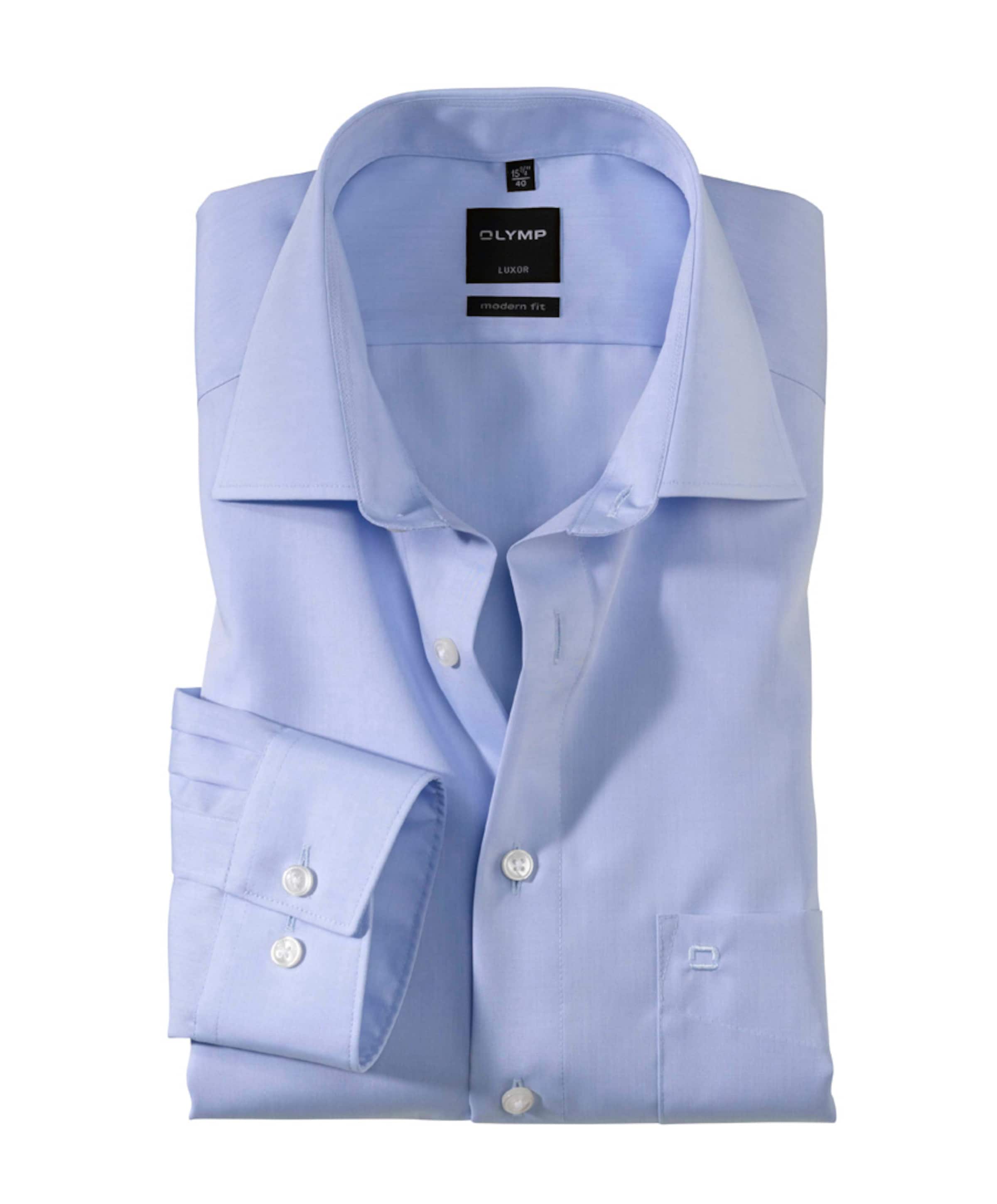 Heren overhemd lange mouw blauw