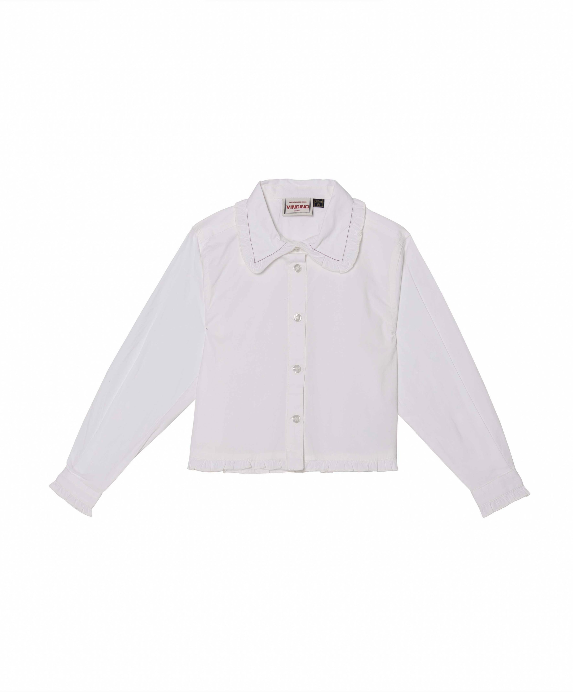 Meisjes blouse lange mouw wit