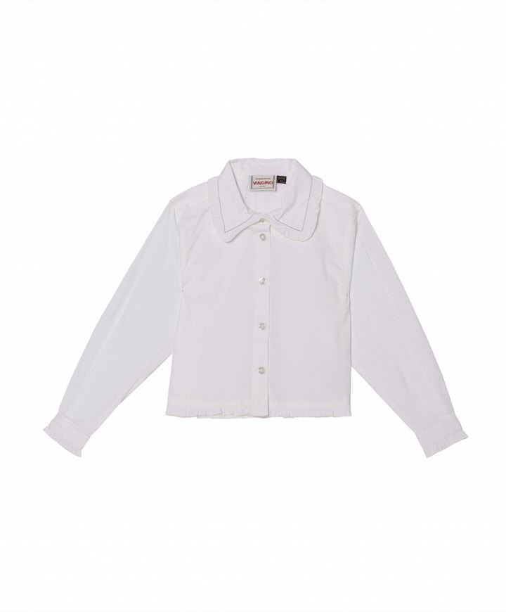Meisjes blouse lange mouw wit