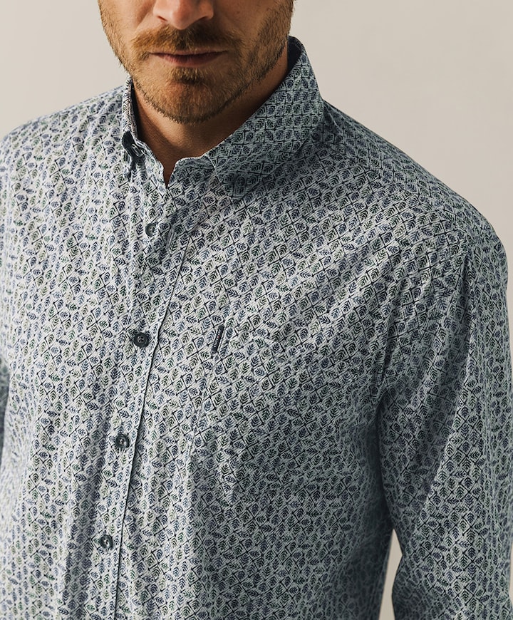 Overhemd lange mouw blauw