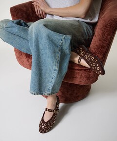 Zoi dames ballerina's bruin