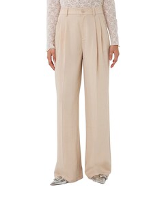 Fine crinkle dames broek beige
