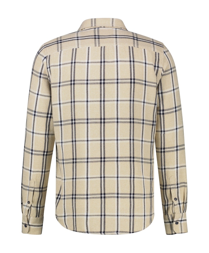 Heren overhemd lange mouw beige