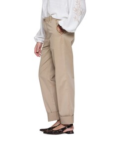 Turn-up 7/8 dames broek beige