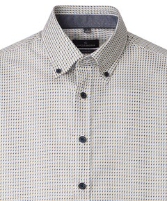 Heren overhemd korte mouw beige