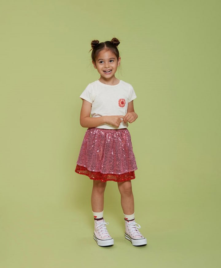 Meisjes t-shirt ecru