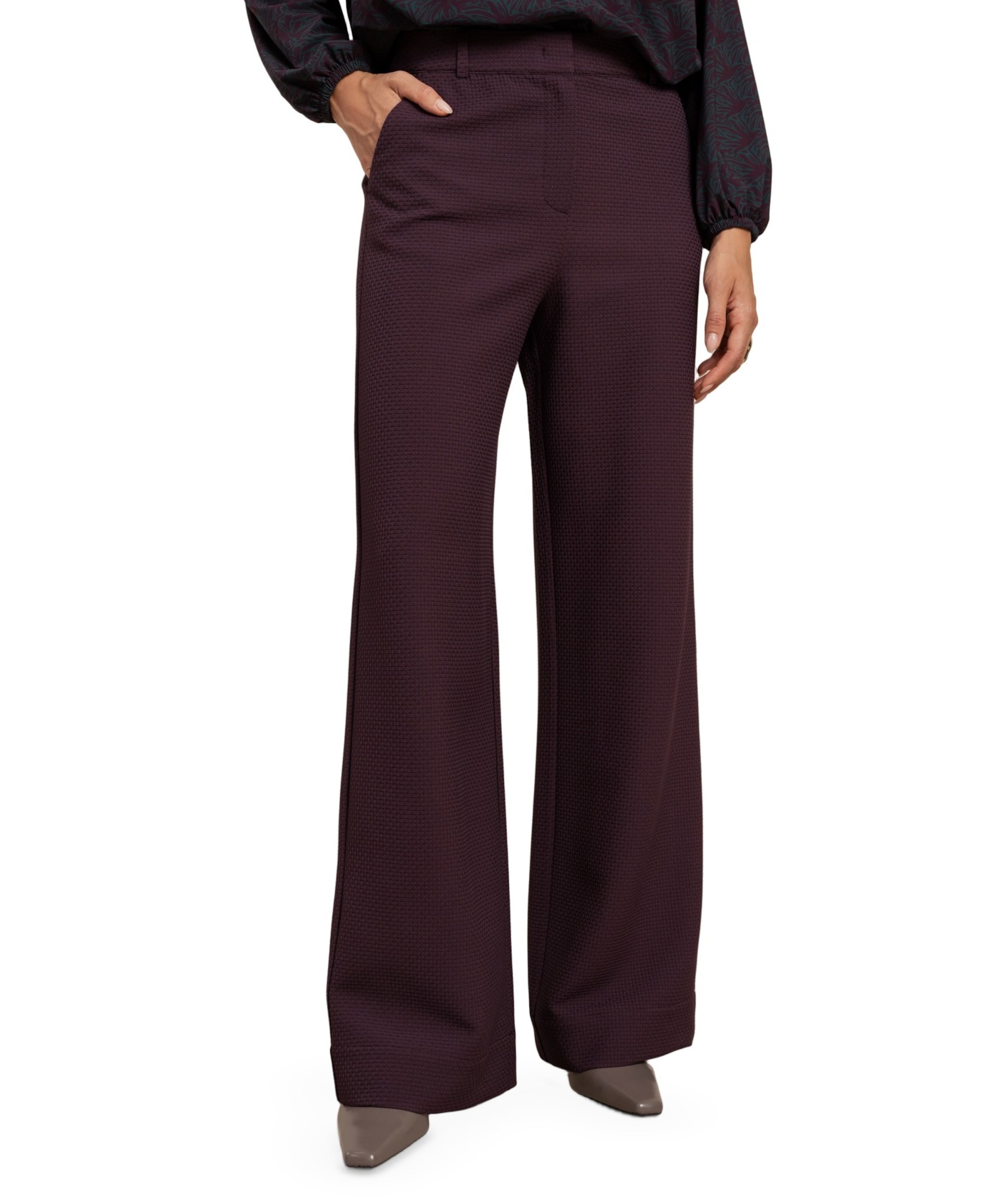 Alexie waffle dames broek bordeaux