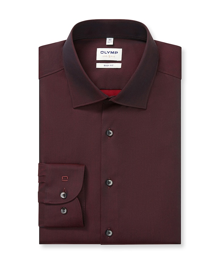 Overhemd lange mouw bordeaux