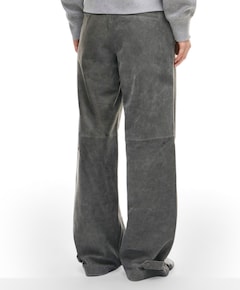 ROUBROOKLYN RW W/F LEATHER TROUSERS dames broek grijs