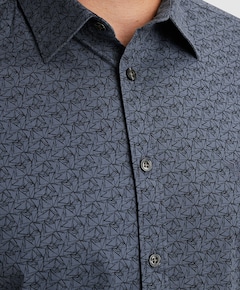 Heren overhemd lange mouw blauw