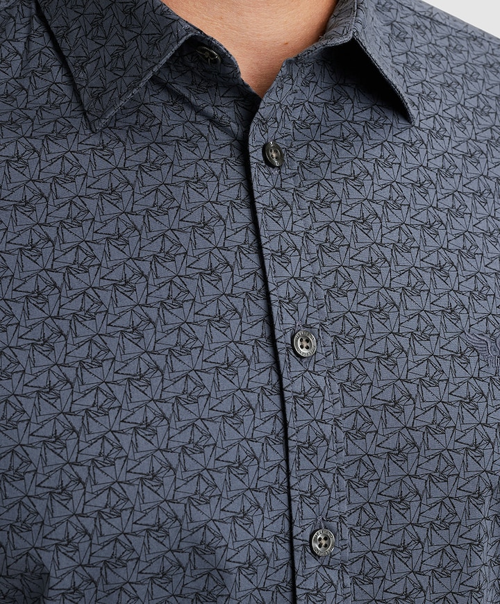 Heren overhemd lange mouw blauw