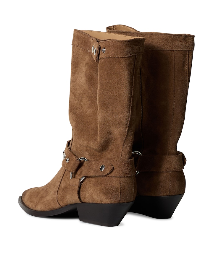 Rustic dames enkellaarzen bruin