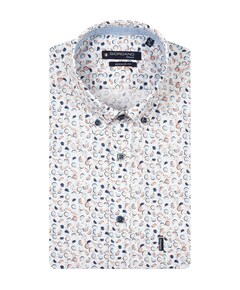 Heren overhemd korte mouw oranje