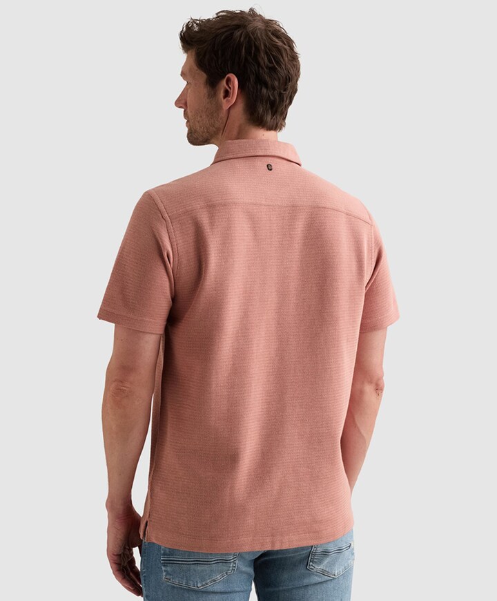 Heren overhemd korte mouw roze