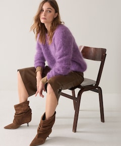 Soft faux leather dames bermuda bruin