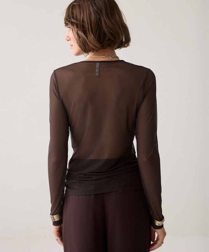 Dames longsleeve bruin