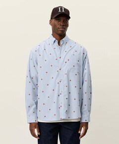 Heren overhemd lange mouw blauw