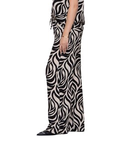 Bi-color dames broek zwart