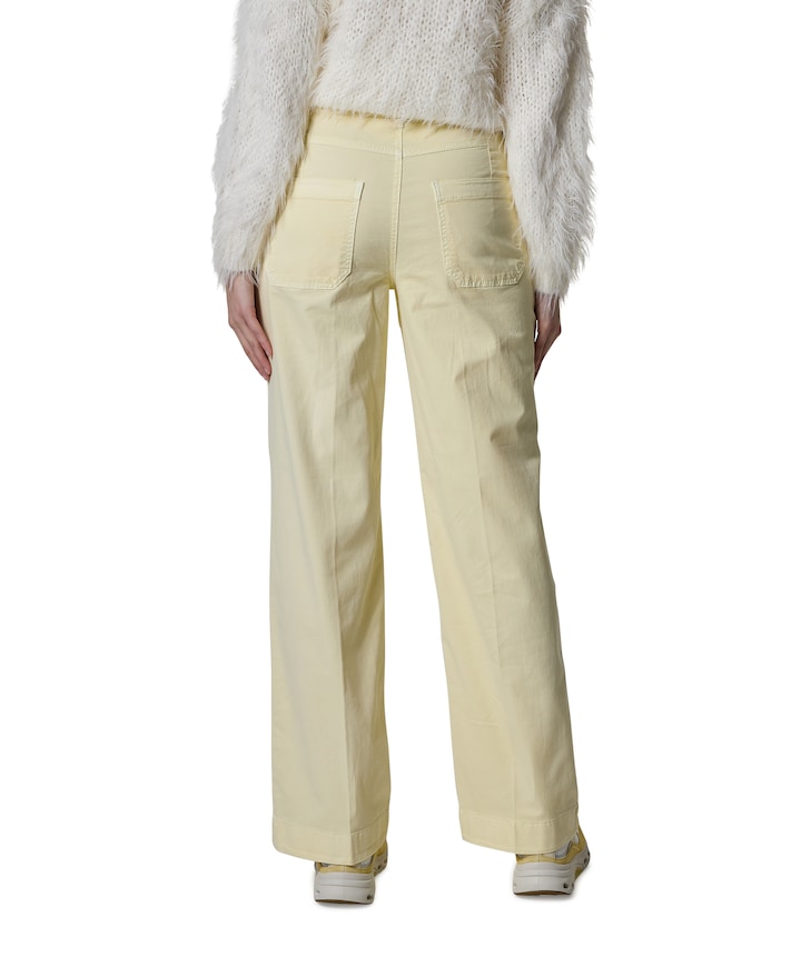 Audrey Wide Leg Pocket dames broek geel