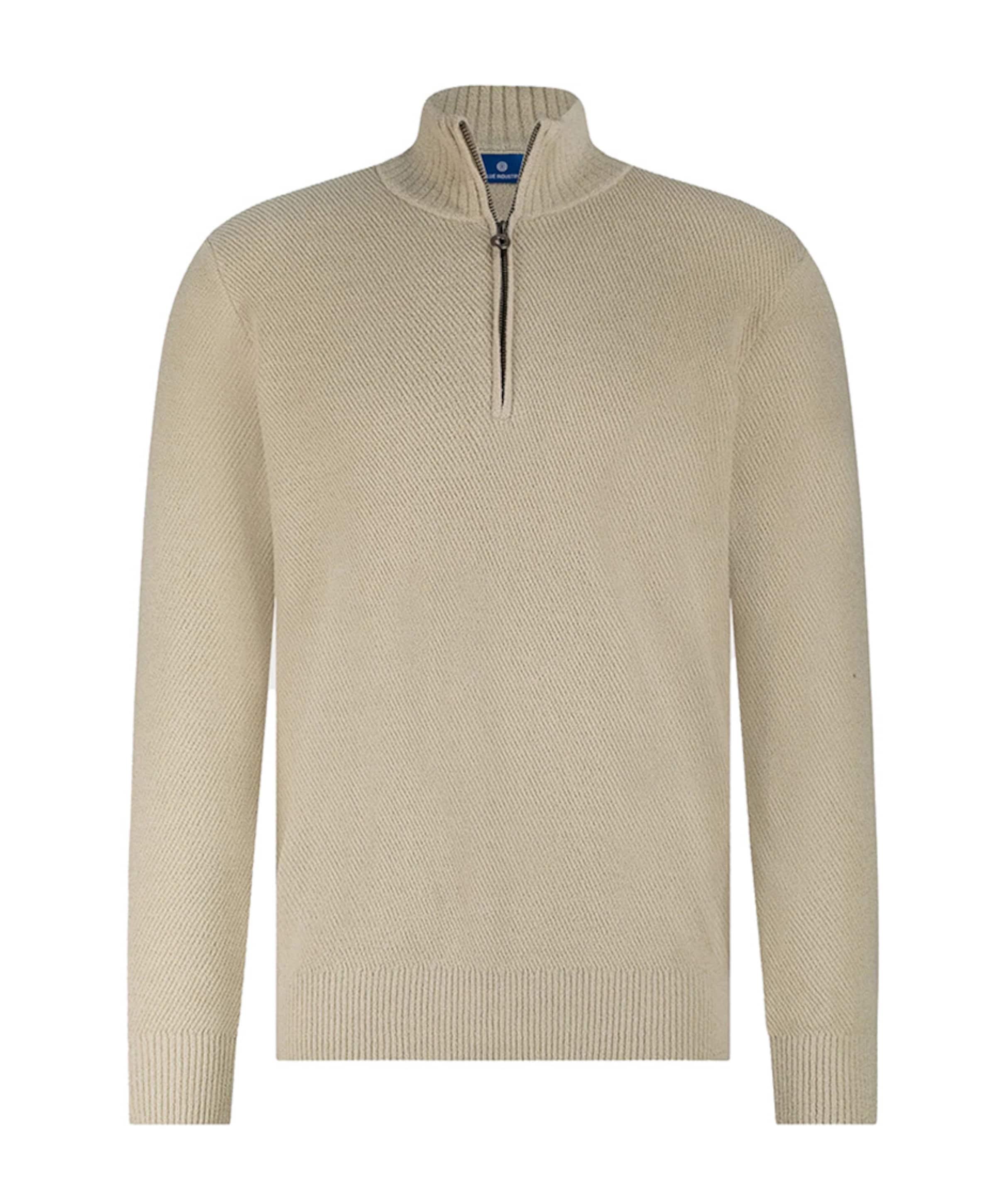 Trui met rits beige
