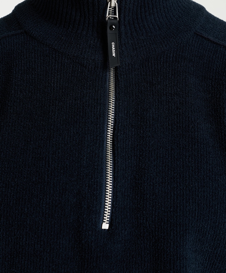 Heren trui met rits blauw